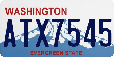 WA license plate ATX7545
