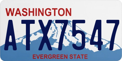 WA license plate ATX7547