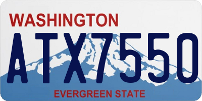 WA license plate ATX7550