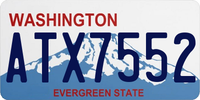 WA license plate ATX7552