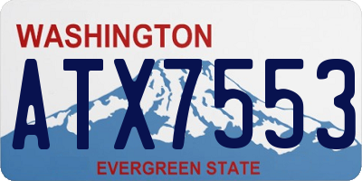 WA license plate ATX7553
