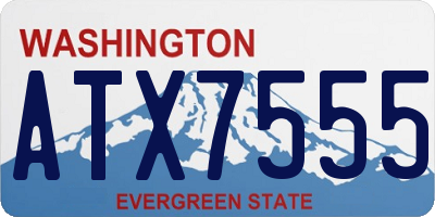 WA license plate ATX7555