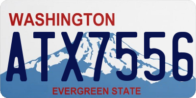 WA license plate ATX7556