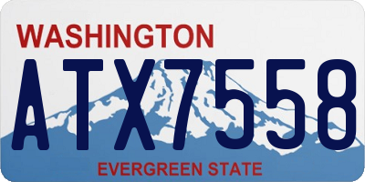 WA license plate ATX7558