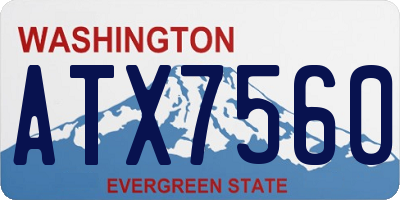 WA license plate ATX7560