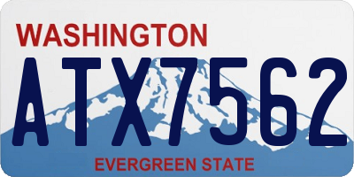 WA license plate ATX7562
