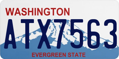 WA license plate ATX7563