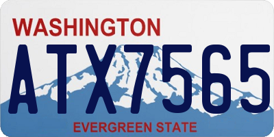 WA license plate ATX7565