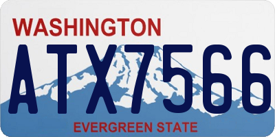 WA license plate ATX7566