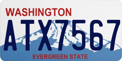 WA license plate ATX7567