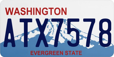 WA license plate ATX7578
