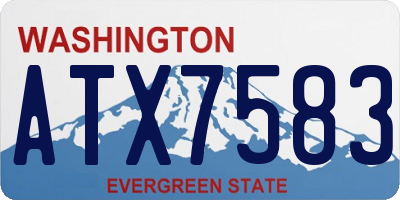 WA license plate ATX7583