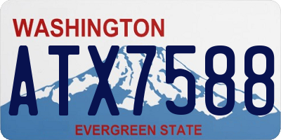 WA license plate ATX7588