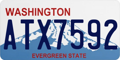 WA license plate ATX7592
