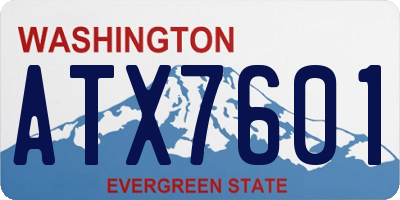WA license plate ATX7601
