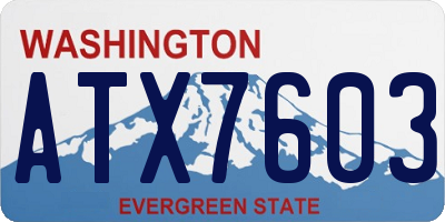 WA license plate ATX7603