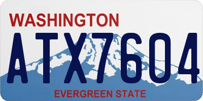 WA license plate ATX7604
