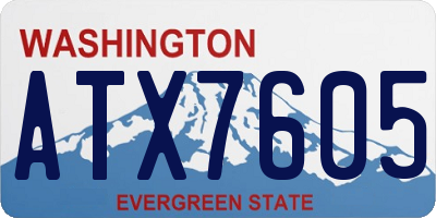 WA license plate ATX7605