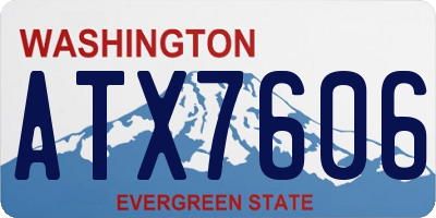 WA license plate ATX7606
