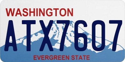 WA license plate ATX7607