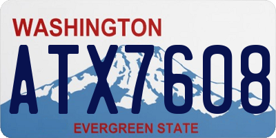 WA license plate ATX7608