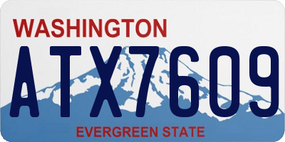 WA license plate ATX7609