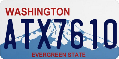 WA license plate ATX7610