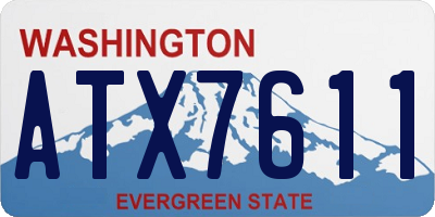 WA license plate ATX7611