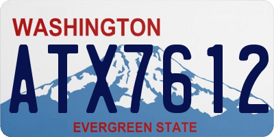 WA license plate ATX7612