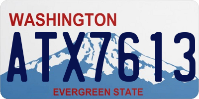 WA license plate ATX7613