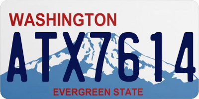 WA license plate ATX7614