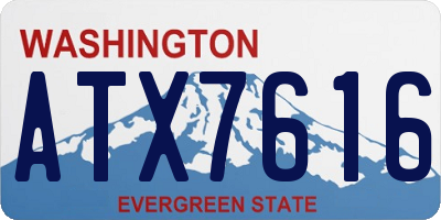 WA license plate ATX7616