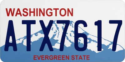 WA license plate ATX7617