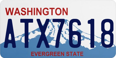 WA license plate ATX7618