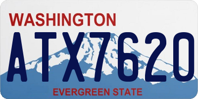WA license plate ATX7620
