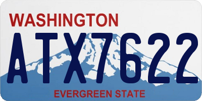 WA license plate ATX7622