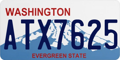 WA license plate ATX7625