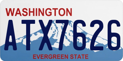 WA license plate ATX7626