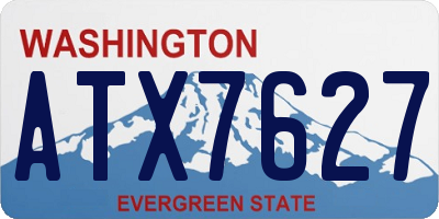 WA license plate ATX7627