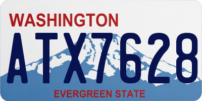 WA license plate ATX7628