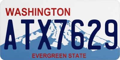 WA license plate ATX7629