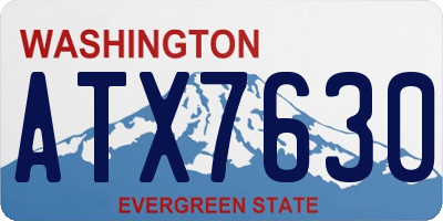 WA license plate ATX7630