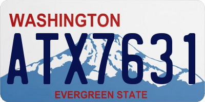 WA license plate ATX7631