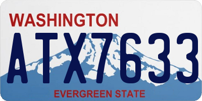 WA license plate ATX7633