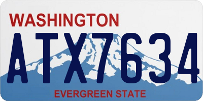 WA license plate ATX7634