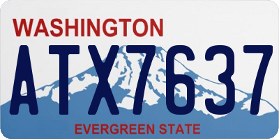 WA license plate ATX7637