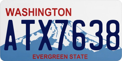 WA license plate ATX7638