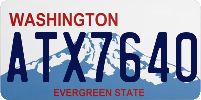 WA license plate ATX7640
