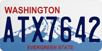 WA license plate ATX7642