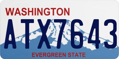 WA license plate ATX7643